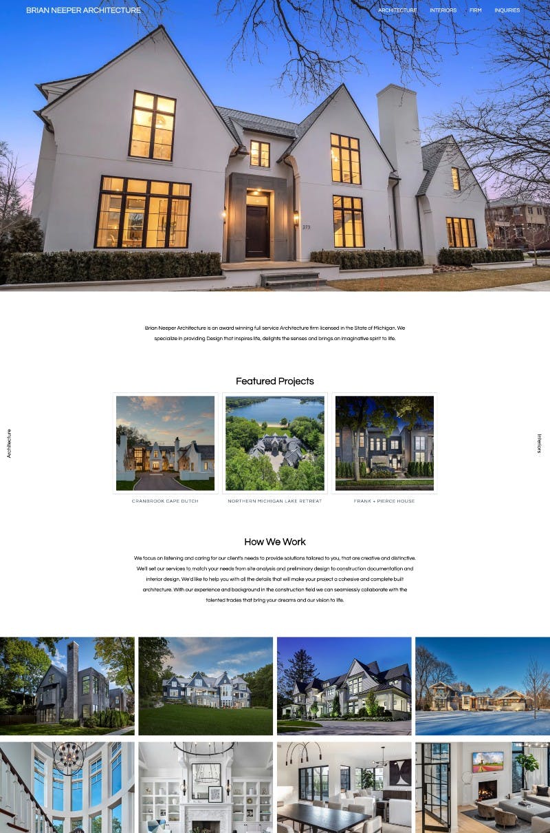 Brian Neeper Architecture Website Preview