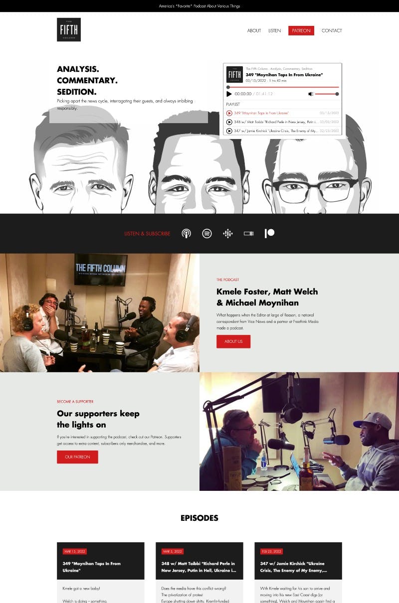 We The Fifth - Podcast Website Preview